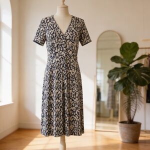 Boden navy paisley midi dress